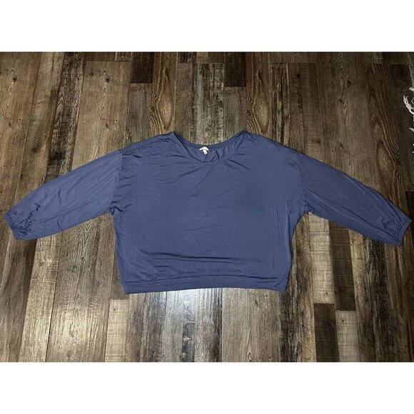 Eberjey Tencel Modal Blue Stretchy Lounge Pajama Top Size XL - Picture 1 of 7